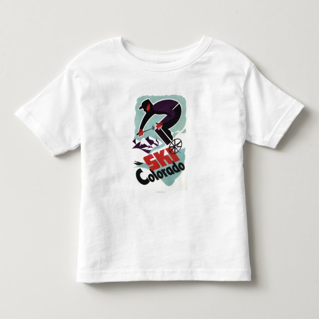 Black and Purple Clothed Skier Toddler T-shirt (Front)