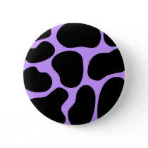 Black and Purple Cow Print Pattern. Button