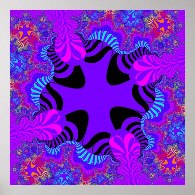 Black and Purple Cross Poster (Front)