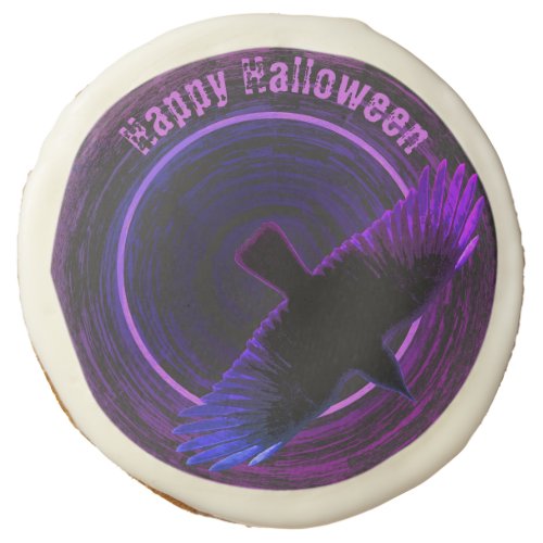 Black and Purple Crow Sugar Cookie