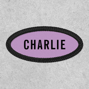 Black and purple custom name patches