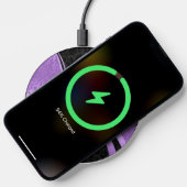Black and purple damask dynamic design wireless charger  (Phone)