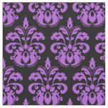 Black and purple | damask pattern fabric