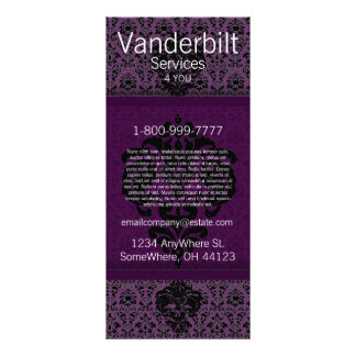 Black and Purple Damask  Rack Card
