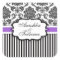 Black and Purple Damask Stripe Wedding Sticker