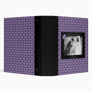 Black and Purple Damask Wedding Album 3 Ring Binder