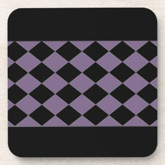 Black and Purple Diamonds Beverage Coaster