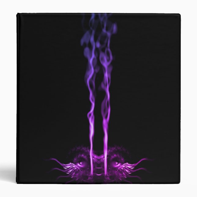Black and Purple Dragon Smoke 3 Ring Binder (Front)