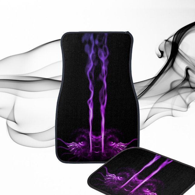 Black and Purple Dragon Smoke Car Floor Mat (Creator Uploaded)