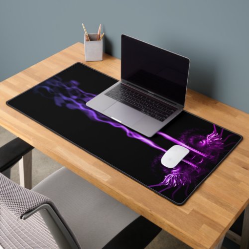 Black and Purple Dragon Smoke Desk Mat