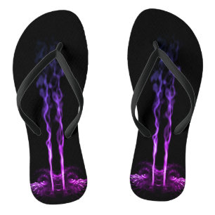 Black and Purple Dragon Smoke Flip Flops