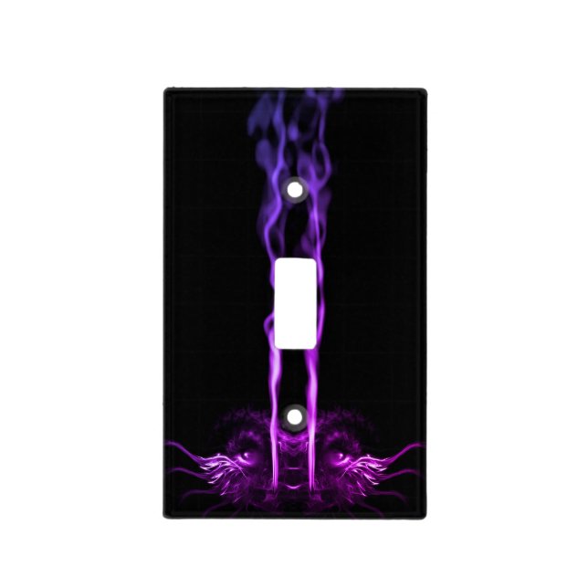 Black and Purple Dragon Smoke Light Switch Cover (Front)