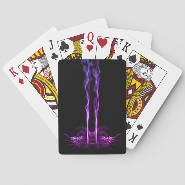 Black and Purple Dragon Smoke Poker Cards (Back)