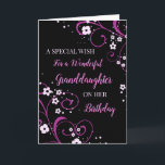 Black and Purple Flowers Granddaughter Birthday Card<br><div class="desc">Birthday card for granddaughter with pretty black and purple flowers and thoughtful verse.</div>
