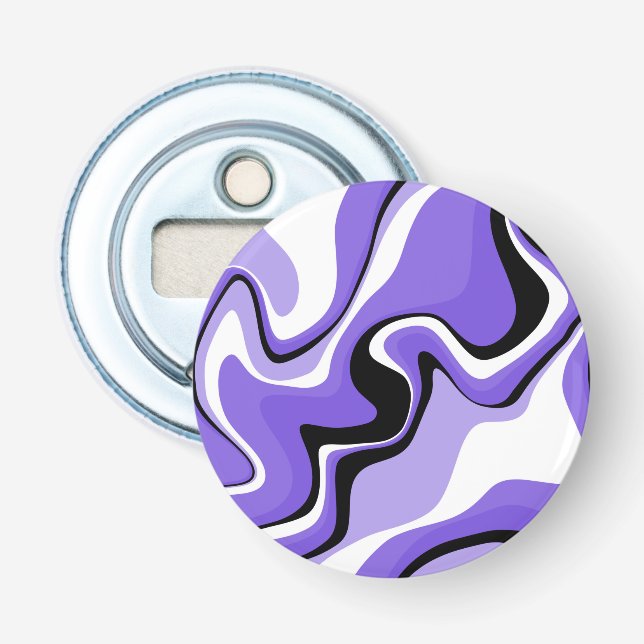 Black and Purple Fluid Abstract Bottle Opener (Front)