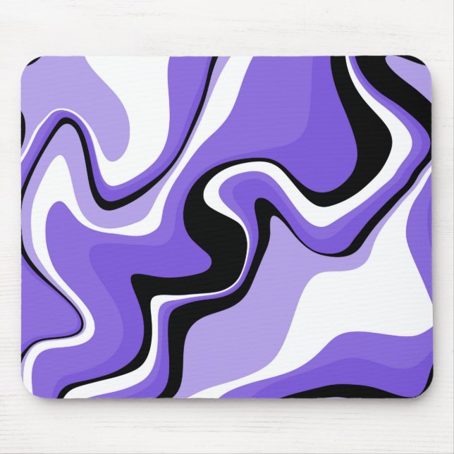 Black and Purple Fluid Abstract Mouse Pad (Front)