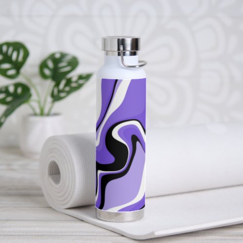 Black and Purple Fluid Abstract Water Bottle