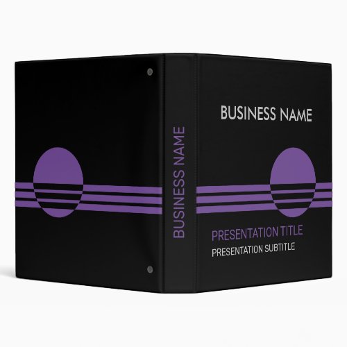 Black and purple geometric Business Presentation 3 Ring Binder