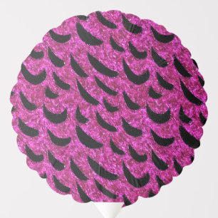 Black and Purple Glitter Animal Print Pattern Balloon