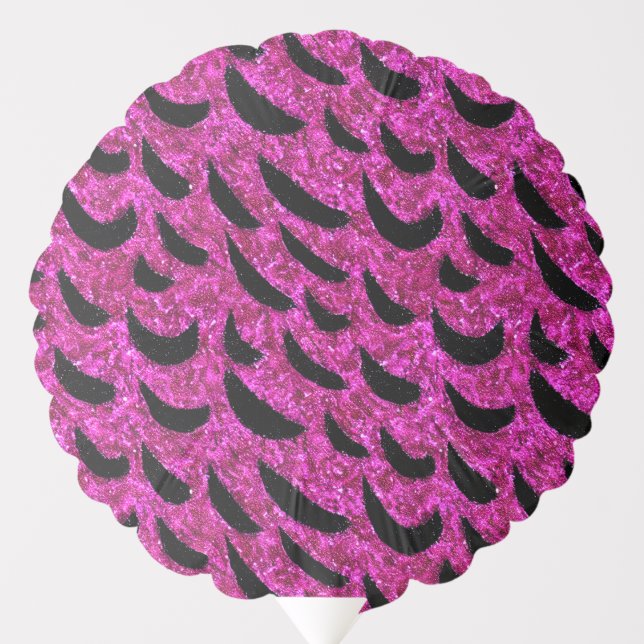 Black and Purple Glitter Animal Print Pattern Balloon (Front)