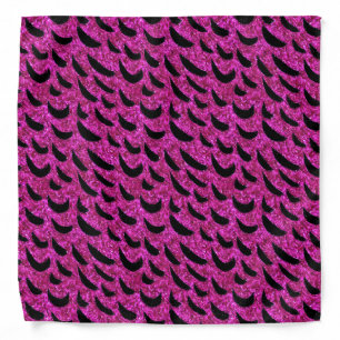 Black and Purple Glitter Animal Print Pattern Bandana