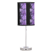 Black and Purple Goth Pattern Table Lamp (Back)