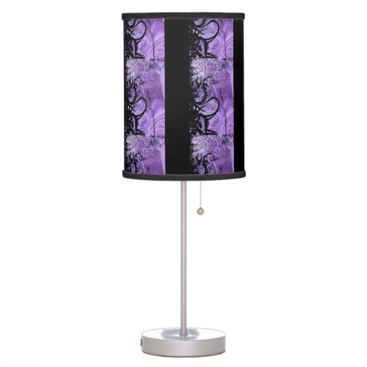 Black and Purple Goth Pattern Table Lamp (Left)
