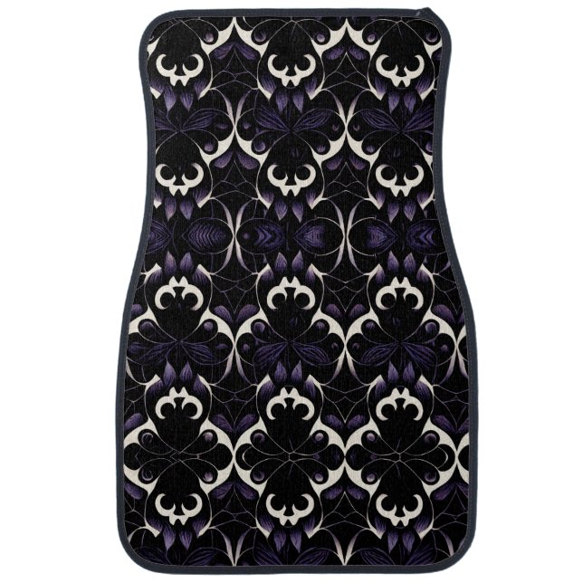 Black and Purple Gothic Pattern #2 | Car Floor Mat (Front)