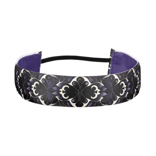 Black and Purple Gothic Pattern 2  Headband