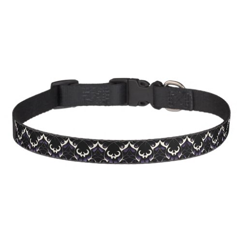 Black and Purple Gothic Pattern 2  Pet Collar