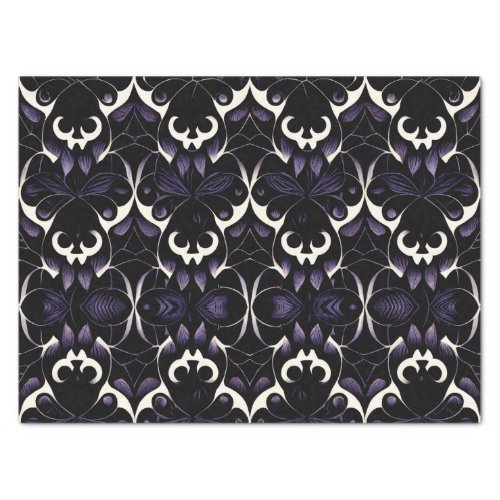 Black and Purple Gothic Pattern 2  Tissue Paper