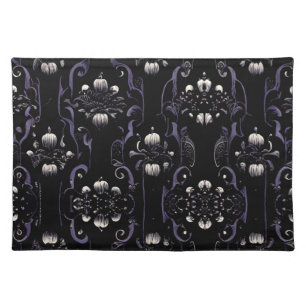 Black and Purple Gothic Pattern #5 Cloth Placemat