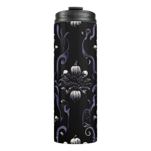 Black and Purple Gothic Pattern 5 Thermal Tumbler