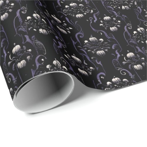 Black and Purple Gothic Pattern 5 Wrapping Paper