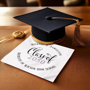 Black and Purple Graduation Party Custom Napkins