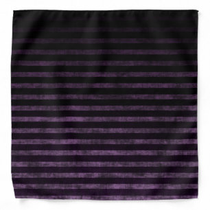 Black and Purple Grunge Ombre Stripes Bandana