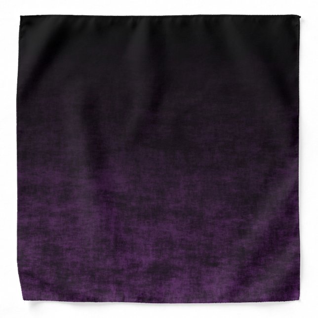 Black and Purple Grunge Ombre Texture Bandana (Front)