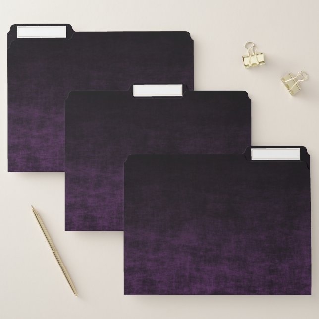 Black and Purple Grunge Ombre Texture File Folder (Set)
