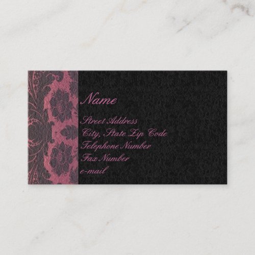 Black and Purple Lacey Floral Business Cards