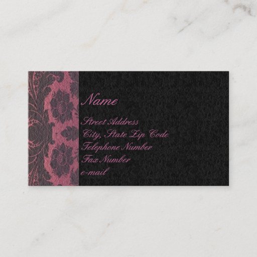 Customizable Black and Purple Lacey Floral Business Cards