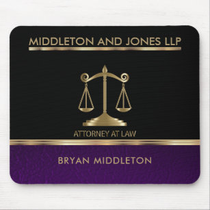 Black and Purple Leather Law Firm Designs Mouse Pad