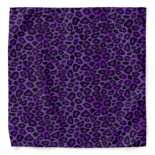 Black and Purple Leopard Animal Print Bandana