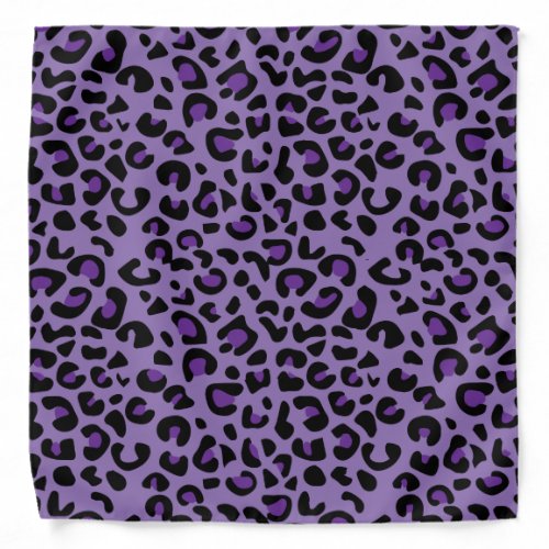 Black and Purple Leopard Animal Print Bandana