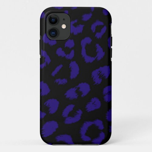 Black and Purple Leopard Pattern iPhone 11 Case