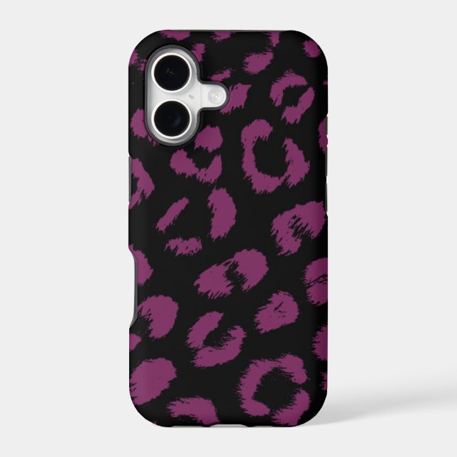 Black and Purple Leopard Pattern Iphone Case (Back)