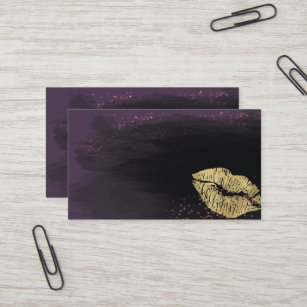 Black and Purple Lips Business Card Template