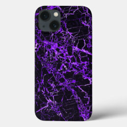 Black and Purple Marble, (Battery Charging) iPhone 13 Case