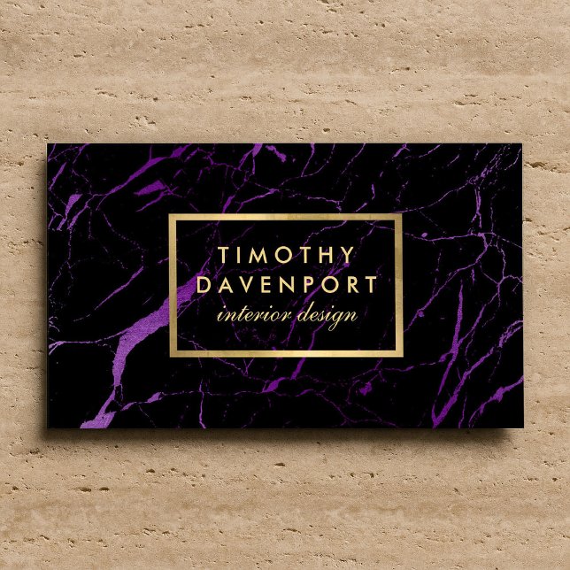 Black and Purple Marble Designer Business Card (Creator Uploaded)
