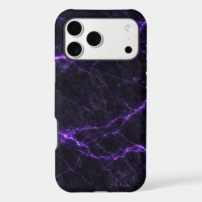 Black and Purple Marble Phone Case (Back)