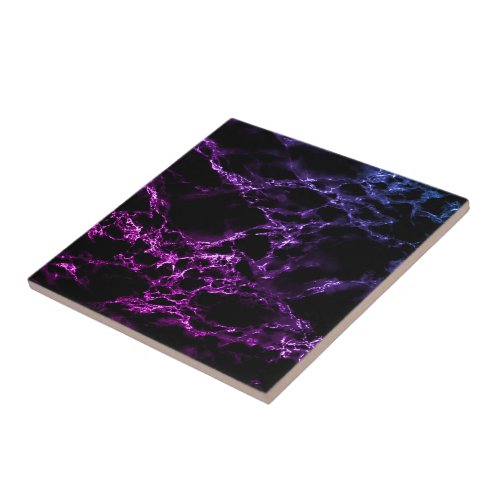 Black and Purple Marble Stone Ceramic Tile